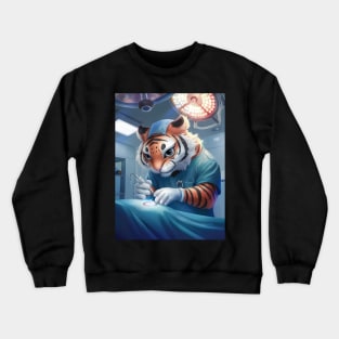 Beautiful Cute tiger surgeon Crewneck Sweatshirt